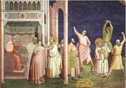 Bernardo Daddi (um 1280 - 1348 in Florenz): Das Martyrium des Stephanus 
